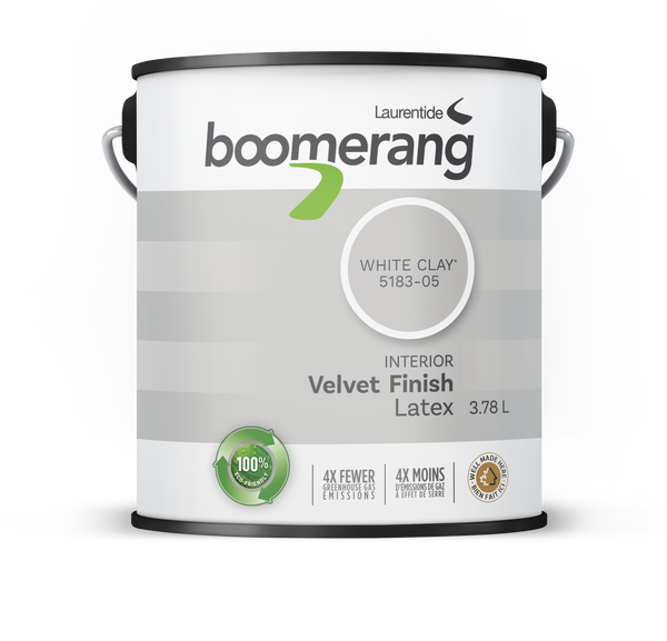 Boomerang Recycled Paint White Clay