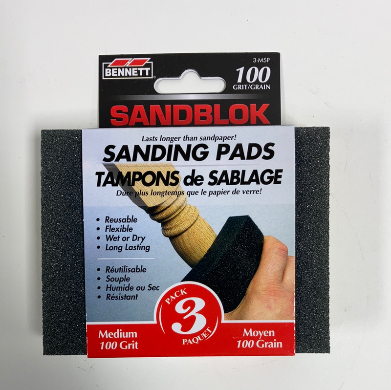 Bennett 3 Pack Sanding Pads 100 Grit