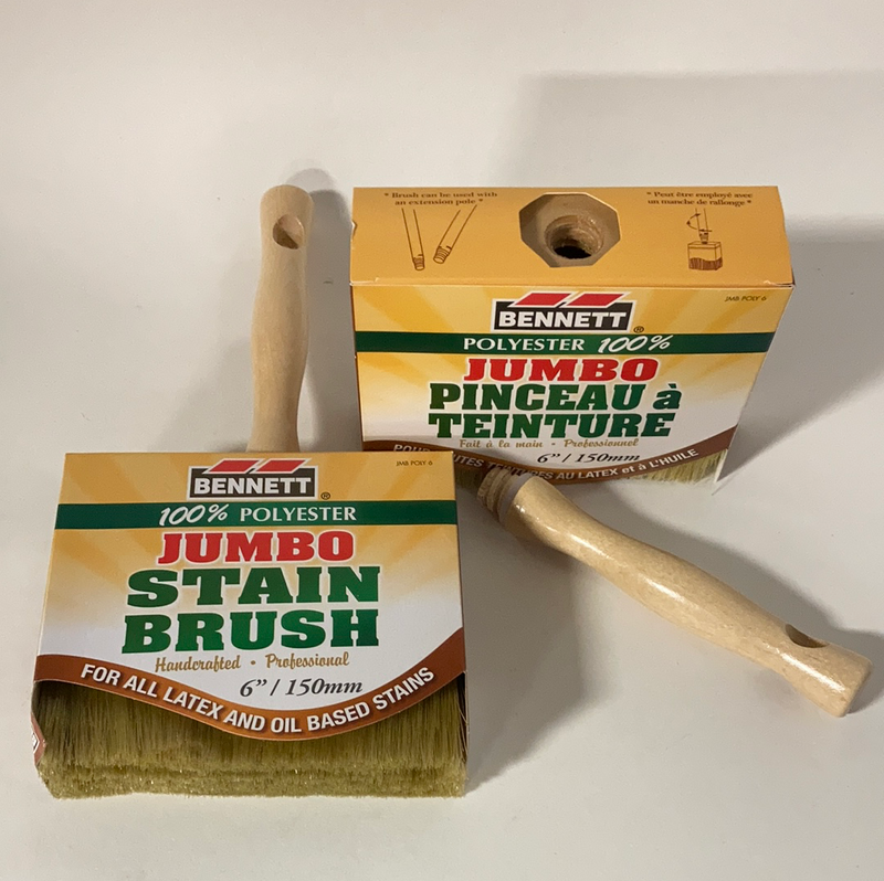 6” Jumbo Stain Brush with threaded wood handle